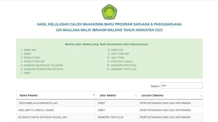 Link Pengumuman Jalur Mandiri UIN Malang 2023, Klik verifikasi.uin-malang.ac.id